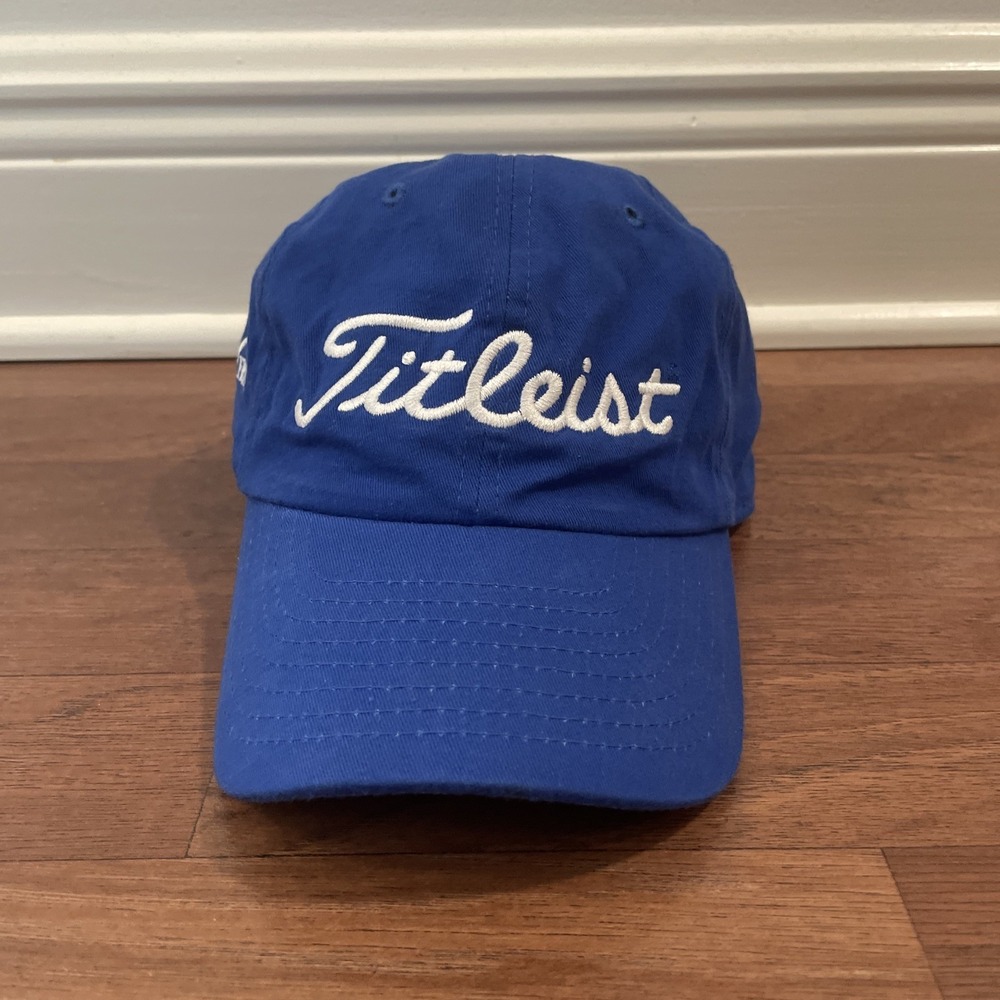 Titleist Spellout Logo 'The Frog' Blue Strapback Golf Hat